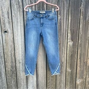 Liverpool /  Los Angeles Skinny Crop Jeans / Frayed Hem Stretch Denim - Sz 10/30